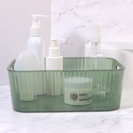 Organizer for storing manicure/cosmetic supplies "Green", 24.5 × 18 × 8.5 cm, translucent/green color-2