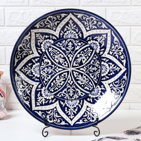 Largan Rishtan ceramics "Flowers", 42 cm, blue-1