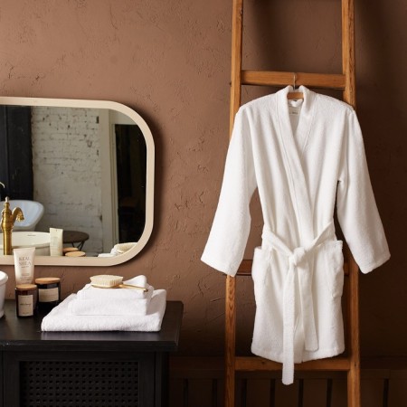 Terry robe economy and I am female, size 42-44 is white, 100% cotton with AIRO, 320 g/m2-14