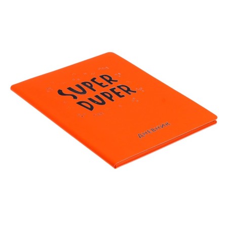 Diary Artificial leather 1-11 grade, 48 sheets, cage, integral cover Silver Lines. Super Duper, foil embossing, rounded corners, colored end-1