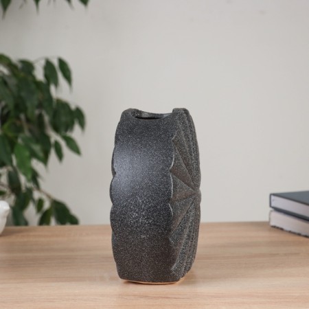 VAZA Ceramics Table "Cayo" Classic, D-8x5cm, 20.5x20.5 cm, black-2