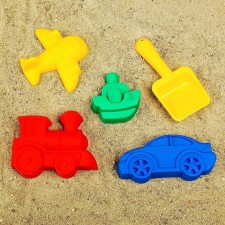 Sanding set: 4 molds for sand, scoop with pebbles, mix
