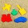 Sanding set: 4 molds for sand, scoop with pebbles, mix