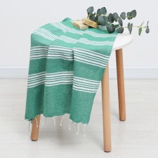 Towel Peshtemal Lovelife Boston, col. Green, 75x170 cm, 80% HL, 20% PE, 190 g/m2