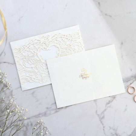 Wedding invitation “To our wedding” (white color), 18.4 x 13 cm-2