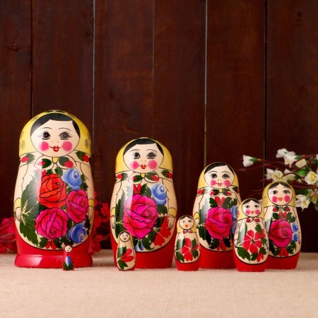 Matryoshka "Semenovskaya", 8 puppet, the highest category-3