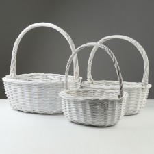 A set of wicker baskets, 42x34x16/41 cm, 37x30x14/36 cm, 30x23x13/31 cm, 3 pcs, willow