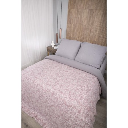 Fleet blanket "Roses", size 150x200 cm, color dusty rose-1