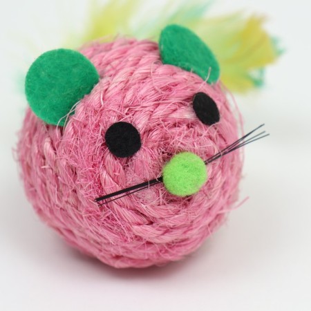 Sisal-mash ball, 4.2 cm, pink-1