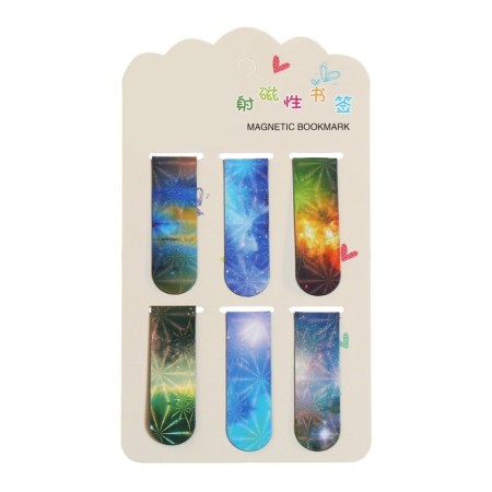A set of magnetic bookmark for books Calligrata 6 pieces, "Universe", mix-4