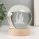Souvenir Glass backlight "Unicorn for month" D = 8 cm stand wood, usb 8x8x9.5 cm