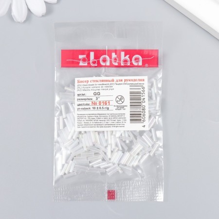 Beads "Zlatka" Glass 10 g, size 3 ", 6 mm, No. 0161 Transparent 93" 78552-2