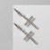Earrings with rhinestones “crosses” on the square elongated, white color in silver