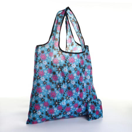 Household bag without fastening, folding, blue color
