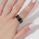 Ring Ceramics "Weid", 1 cm, black color in silver, 19 size