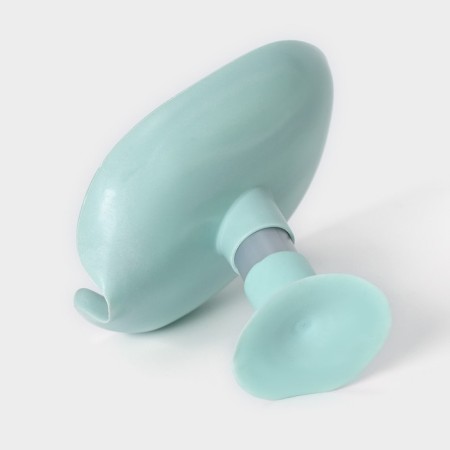 Soap dish with a drain drain, on a suction cup, 12.5 × 9 × 10 cm, turquoise color-4