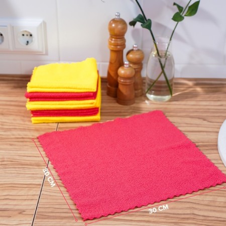Salpha universal share "Promo", a cleaning rag, 180 g, 10 pcs, 30 × 30 cm, microfiber, ultrasound processing of the edge, mix-4