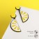 Earrings plastic "Vivien" lemons, yellow-white color
