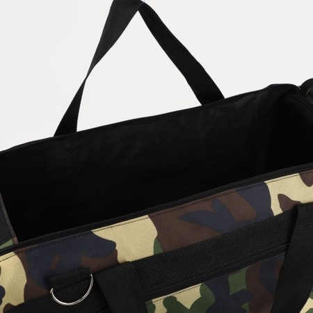 Road bag with lightning, 3 external pockets, a long belt, camouflage color/brown-2