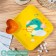 Ceramic square dish with sauce "Cupid Dino", 23.5 × 23 cm, yellow color