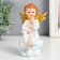 Souvenir Polystone "Angel in toga on a cloud, golden wings" mix 8x7x13.5 cm