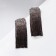 Hanging earrings with rhinestones "Waterfall" gradient, soft square, white-gray color in gold, 5.7 cm