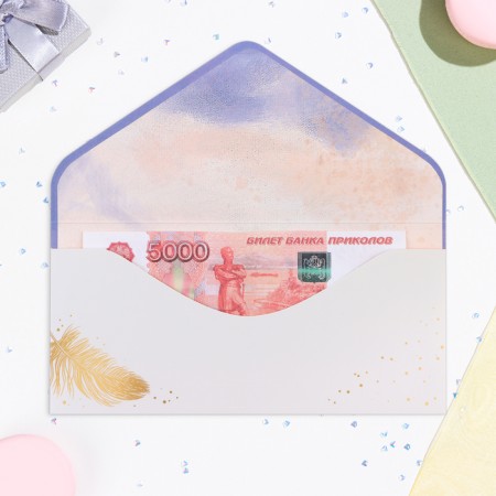 Money envelope "Thank you!" Golden, soft-tach, embossing, 19 x 9 cm-1