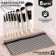 A set of makeup brushes "stripes", 8 objects, a lightning cover, white/black color