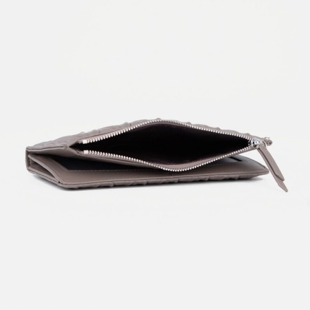 Women's wallet on the button, gray color-2