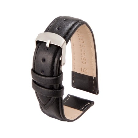 Solomon watch strap, 20 mm, eco-leather, L-20 cm, black-2