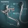 Bath mixer Zein Z0155, Kran-Box 1/2, shower watering can and hose, chrome