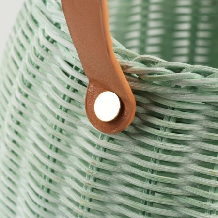 Wicker basket (rattan), 15.5x15.5 cm, 1 pc., Light green-3