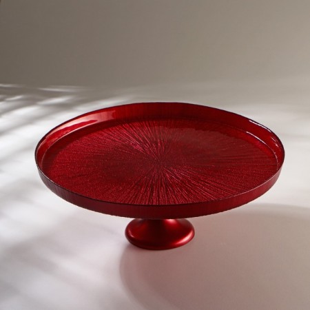 Serving dish for the cake "Link", d = 28 cm, on the leg, red color