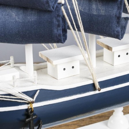 The ship souvenir medium "Kalev", the sides are blue with a white strip, the sails are blue, 30x7x32 cm-5