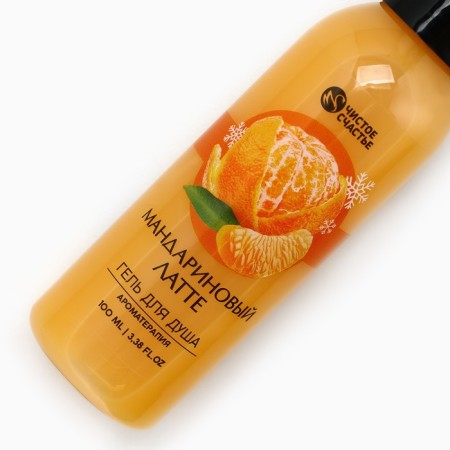 Shower gel, 100 ml, aroma of tangerine latte, pure happiness-3