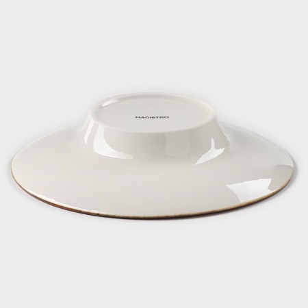 Porcelain plate for Magistro paste "Cerera", 160 ml, D = 21 cm, Orange color-2