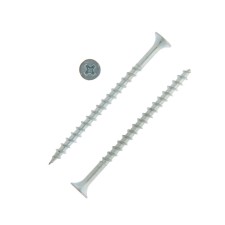 Саморез 3,8х65 мм ТУНДРА PREMIUM, потай, крупная резьба, шлиц PH, белый цинк, 1 кг