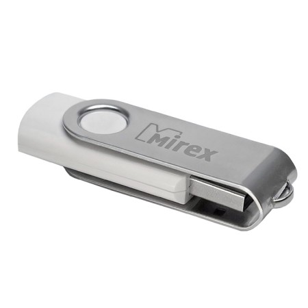 Flashka Mirex Swivl White, 32 GB, USB2.0, Thu up to 25 MB/s, PLO up to 15 MB/s, white