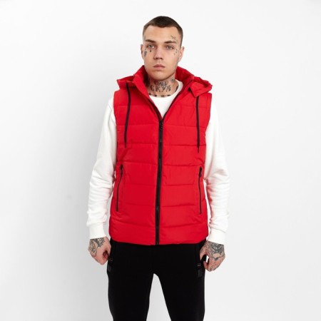 Warm vest of men's, red color, size 48