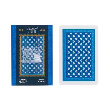 Plastic playing cards "777", 54 pcs, 30 μm, blue with white-2