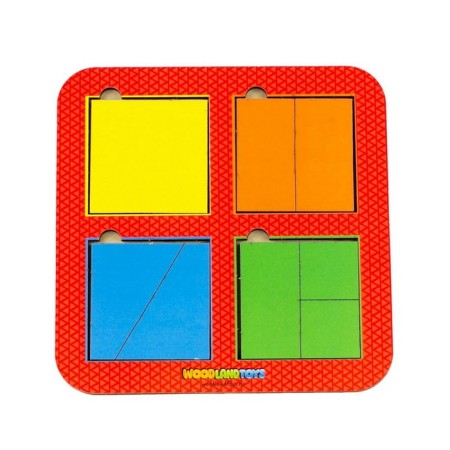 Squares, fractions, 4 pcs., 8 elements, mix, mix