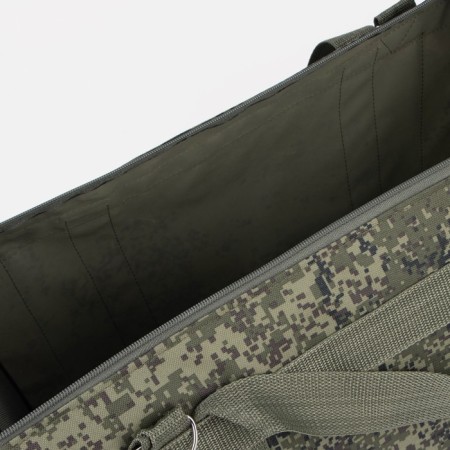 Road bag on lightning, 3 outer pockets, long belt, camouflage color/green-2