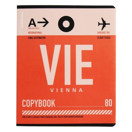 Notebook of 80 sheets in the Erichkrause Cage "Luggage Birks", cover Cross Cardboard, Offset Block, Mix-1