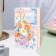 Postcard "Happy Anniversary! 70" Glitter, Congrev, Orange and Lilac flowers, 12.5 x 19.4 cm