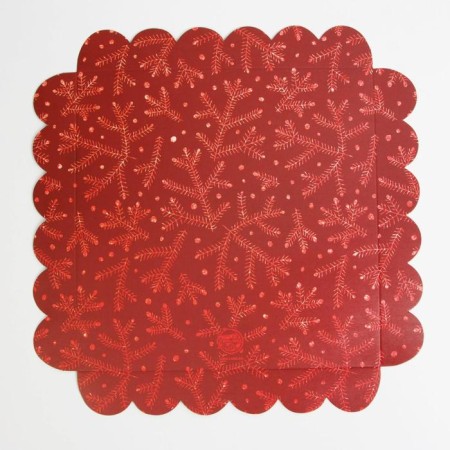 Box for confectionery with PVC lid "Red", 21 x 21x 3 cm, New Year-4