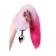 Anal plug, with a white-pink tail, metal, silver, 45 cm, d = 3.3 cm