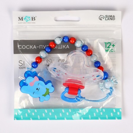 Nipple set - a dummy with a holder, SL, ORTD +12 months, with a cap "Bunny", blue-9