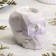 Skull Cloth from gypsum with faces, 6x9x6.5cm, marble with purple strips