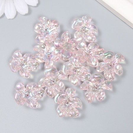 Busina Plastic for creativity "Flower. Stone ice" transparent pink 0.6x2.1x2.5 cm-2