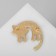 Brooch "Cat" arc, black-green color in gold